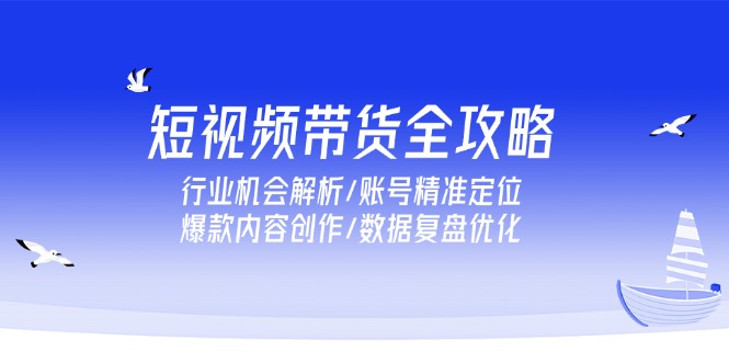 短视频带货全攻略，行业机会解析/账号精准定位/爆款内容创作/数据复盘优化-chywc