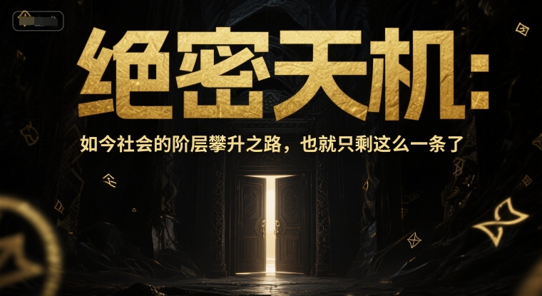 付费文章：绝密天机：如今社会的阶层攀升之路，也就只剩这么一条了-chywc