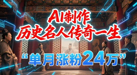 暴力起号！用AI制作历史名人传奇一生，单月涨粉24W，涨粉+变现赛道黑马来了-chywc