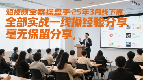 短视频全案操盘手25年3月线下课，全部实战一线操盘手经验分享，毫无保留分享，全是干货-chywc