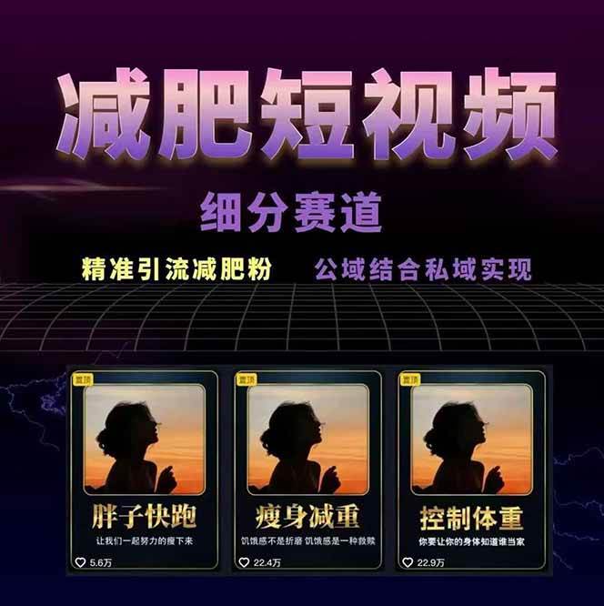 图片[2]-减肥短视频运营实战课：含素材制作、剪映教学，讲精准引流、变现设计与内容模板技巧-chywc