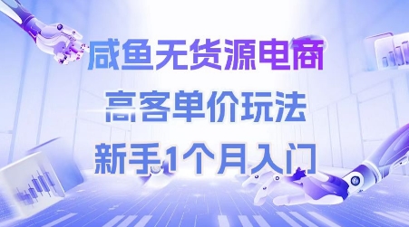 咸鱼无货源电商，高客单价玩法，新手1个月入门-chywc