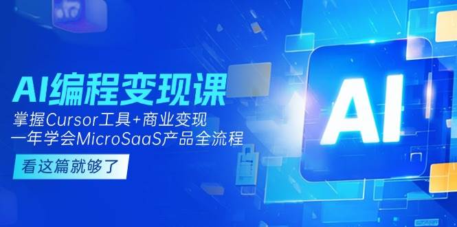 AI编程变现课：掌握Cursor工具+商业变现，一年学会MicroSaaS产品全流程-chywc