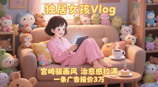 单个账号涨粉71W！用AI制作独居女孩Vlog，宫崎骏画风，治愈感拉满，一条广告报价3W-chywc