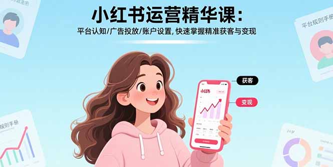 小红书运营精华课：平台认知/广告投放/账户设置,快速掌握精准获客与变现-chywc