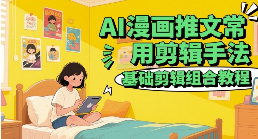 AI漫画推文常用剪辑手法，基础剪辑组合教程-chywc