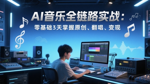 AI音乐全链路实战变现课：零基础3天掌握原创、翻唱、变现-chywc