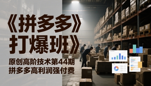 《拼多多打爆班》原创高阶技术第44期，拼多多高利润强付费-chywc