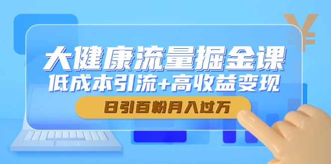 大健康流量掘金课，低成本引流+高收益变现，日引百粉月入过万-chywc