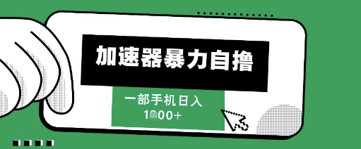 205新风口，加速器暴力自撸，单机日入1k+【揭秘】-chywc