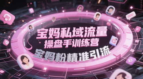 宝妈私域流量操盘手训练营，宝妈粉精准引流-chywc