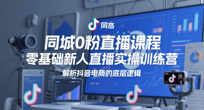 同城0粉直播课程，零基础新人直播实操训练营，解析抖音电商的底层逻辑-chywc