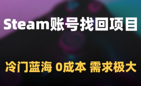 Steam账号找回项目，冷门蓝海，0成本，需求极大-chywc