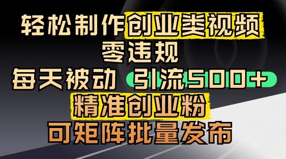 抖音引流创业粉，几分钟一个视频，非常暴力，小白直接可上手操作-chywc