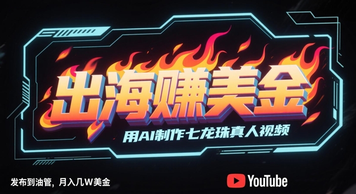 出海挣美金，用AI制作七龙珠真人视频，发布到油管，条条爆火，月入几W美刀-chywc