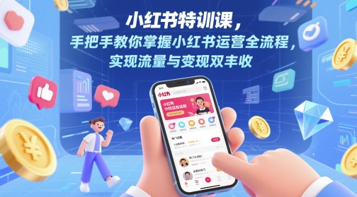 小红书特训课，手把手教你掌握小红书运营全流程，实现流量与变现双丰收-chywc