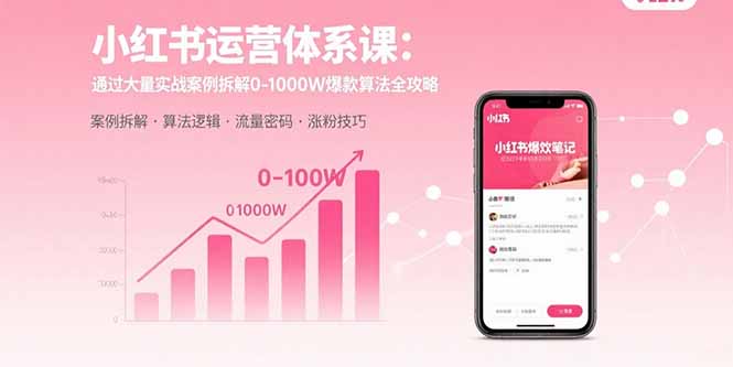 小红书运营体系课：通过大量实战案例拆解0-1000W爆款算法全攻略-chywc