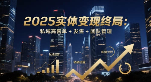 2025实体变现终局：私域高客单+发售+团队管理-chywc