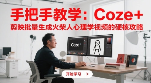 手把手教学：Coze + 剪映批量生成火柴人心理学视频的硬核攻略-chywc