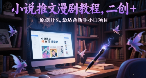 小说推文漫剧教程，二创+原创开头，最适合新手小白项目-chywc