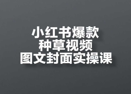 小红书爆款种草视频图文封面实操课，​开店、选品、引流、变现全流程-chywc