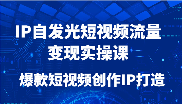 IP自发光短视频流量变现实操课，爆款短视频创作IP打造-chywc