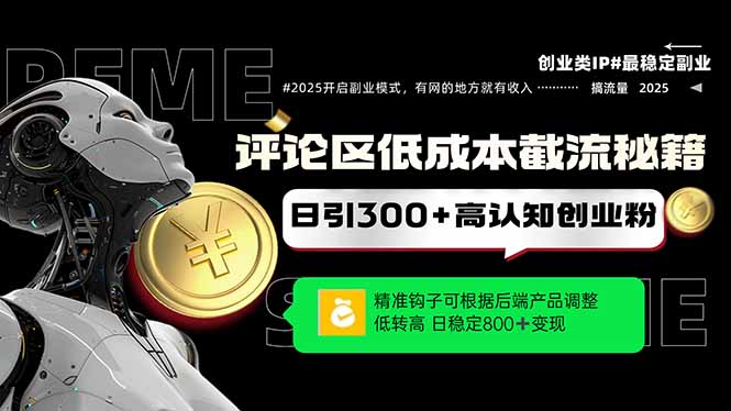 评论区低成本引流秘籍，精准钩子直击用户，单账号日增300+创业粉，日稳…-chywc