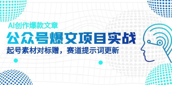 公众号爆文项目实战，AI创作爆款文章，起号素材对标赠(附赛道AI提示词-chywc