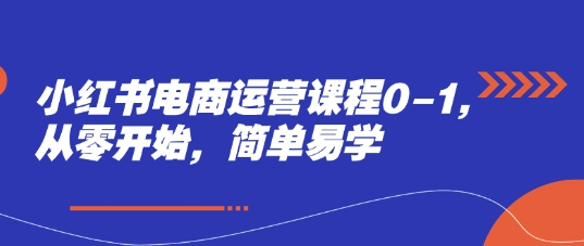 小红书电商运营课程0-1，从零开始，简单易学-chywc