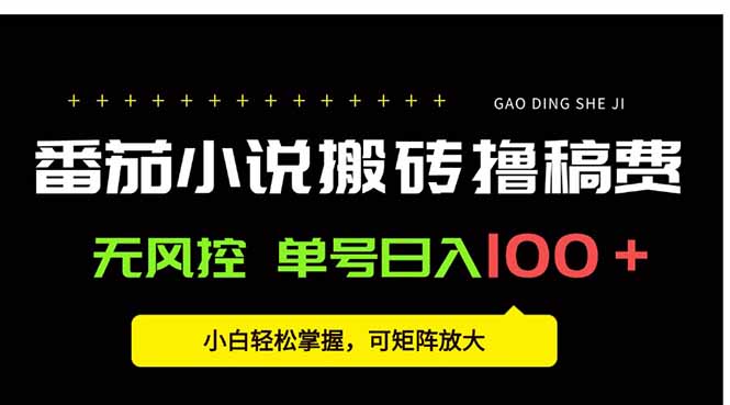 番茄小说创作人搬砖赚稿费，无风控单号日入100＋，小白轻松掌握，可矩…-chywc