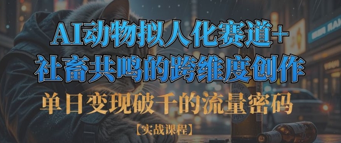 单日变现破千的流量密码，AI动物拟人化赛道+社畜共鸣的跨维度创作-chywc