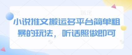 小说推文搬运多平台简单粗暴的玩法，听话照做即可-chywc