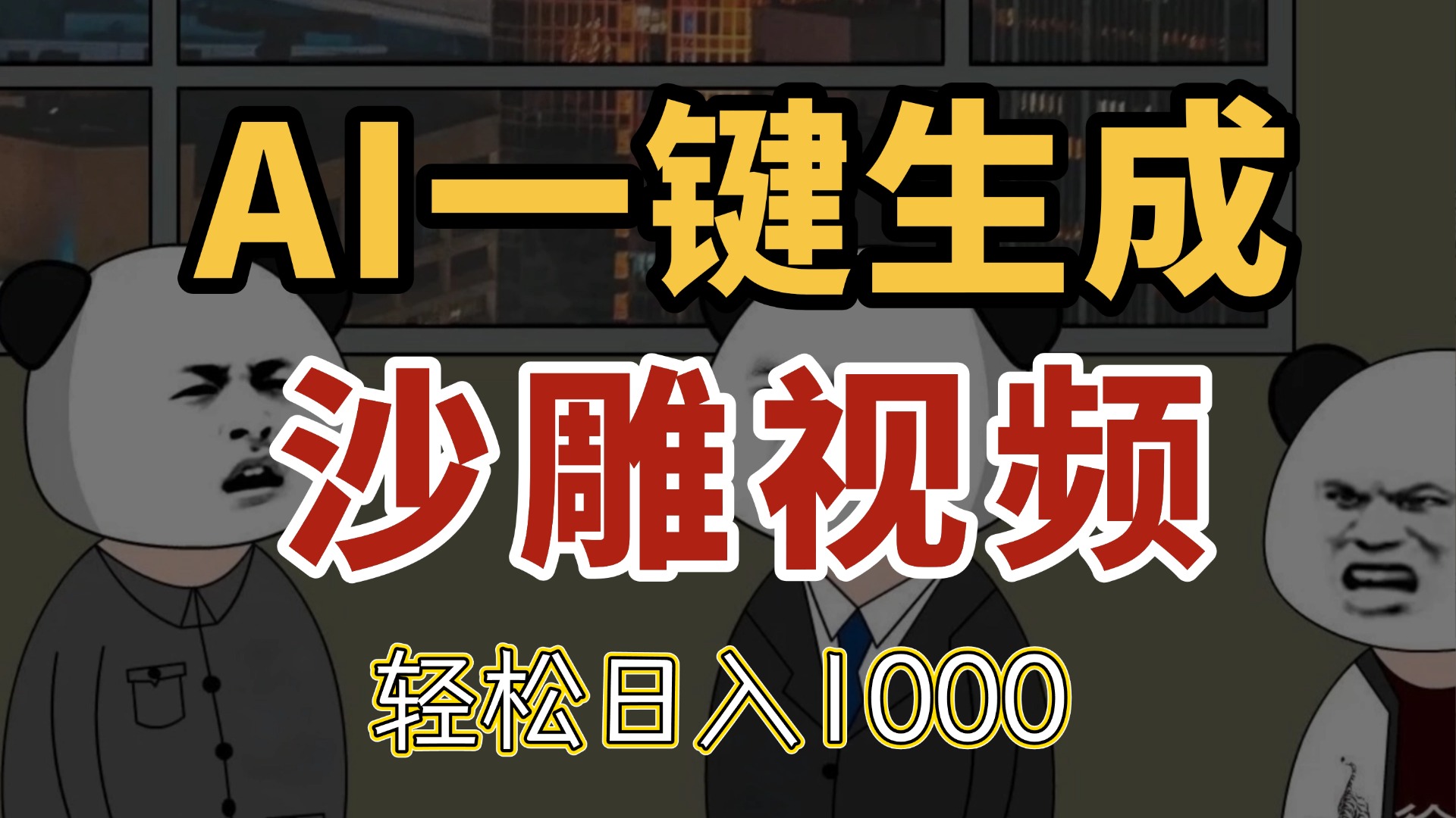 AI一键生成沙雕视频，一条视频千万播放，轻松日入1000-chywc