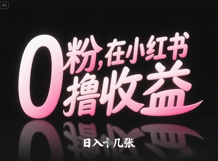 0粉在小红书撸收益，日入几张-chywc