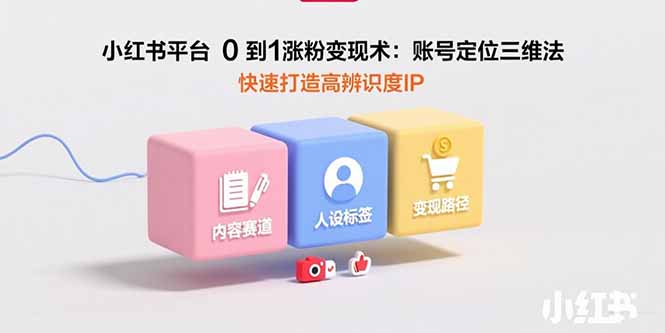 小红书平台0到1涨粉变现术：账号定位三维法，快速打造高辨识度IP-chywc