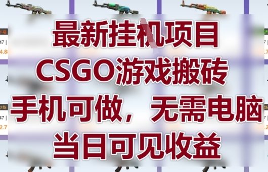 最新挂G项目，CSGO游戏搬砖，手机可做，无需电脑，当日见收益【揭秘】-chywc