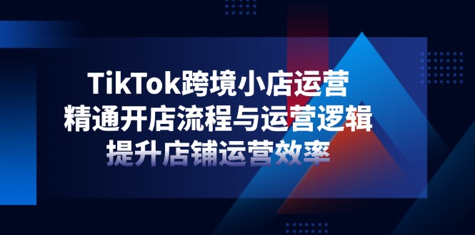 TikTok跨境小店运营，精通开店流程与运营逻辑，提升店铺运营效率-chywc