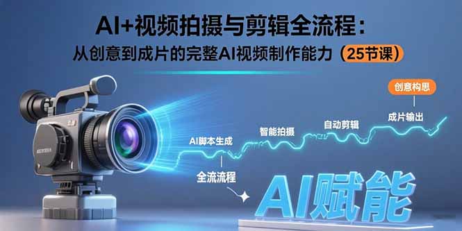 AI+视频拍摄与剪辑全流程：从创意到成片的完整AI视频制作能力(25节课-chywc