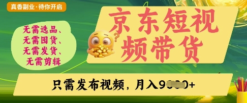 京东短视频带货，开启零门槛躺Z新时代【揭秘】-chywc