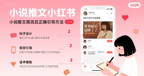 小说推文小红书高转化引导方法实操课，小说推文高效且正确引导方法-chywc