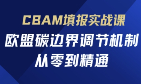 CBAM填报实战课，欧盟碳边界调节机制，从零到精通-chywc
