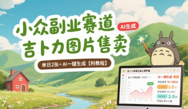 小众副业赛道 吉卜力图片售卖 单日2张+ AI一键生成【附教程】-chywc