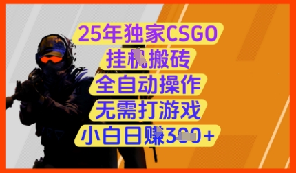 25年独家CSGO挂G搬砖，全自动操作，无需打游戏，小白日入3张+【揭秘】-chywc