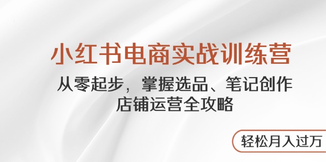 小红书电商实战训练营，从零起步，掌握选品、笔记创作、店铺运营全攻略…-chywc