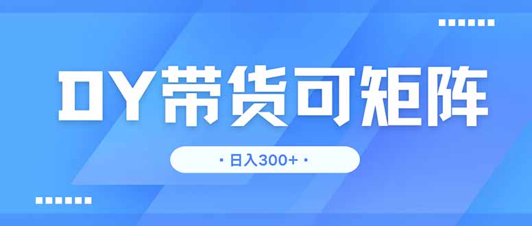 DY带货，日入300＋矩阵无上限-chywc
