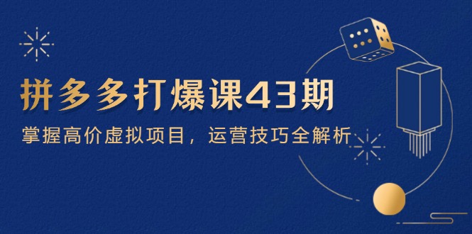 拼多多打爆课第 43 期，掌握高价虚拟项目，运营技巧全解析(15节-chywc