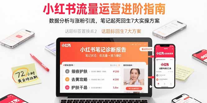 小红书流量运营进阶指南，数据分析与涨粉引流，笔记起死回生7大实操方案-chywc