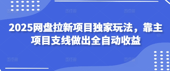 2025网盘拉新项目独家玩法，靠主项目支线做出全自动收益-chywc