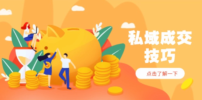 私域成交技巧，帮你从入门到精通，破解四大痛点，快速变现，轻松收钱-chywc