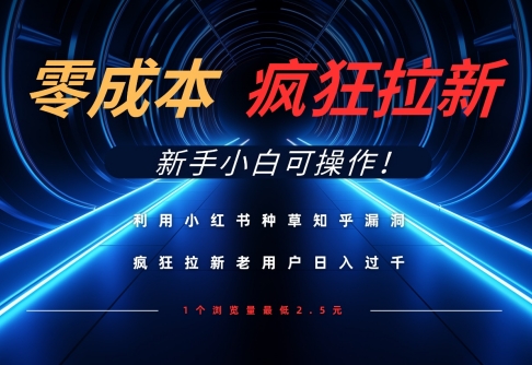 利用小红书种草知乎漏洞，零成本疯狂拉新日入数张，新手小白可操作-chywc
